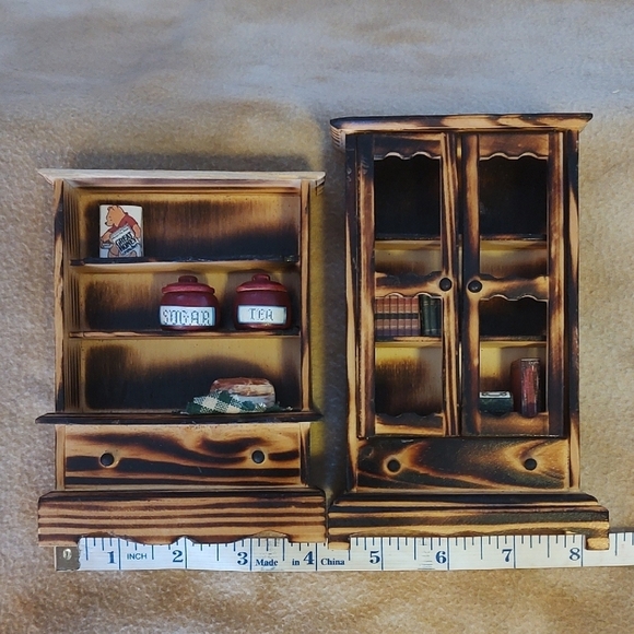 Doll House Wooden Furniture Set Book Shelf Kitchen Hutch - Picture 6 of 8